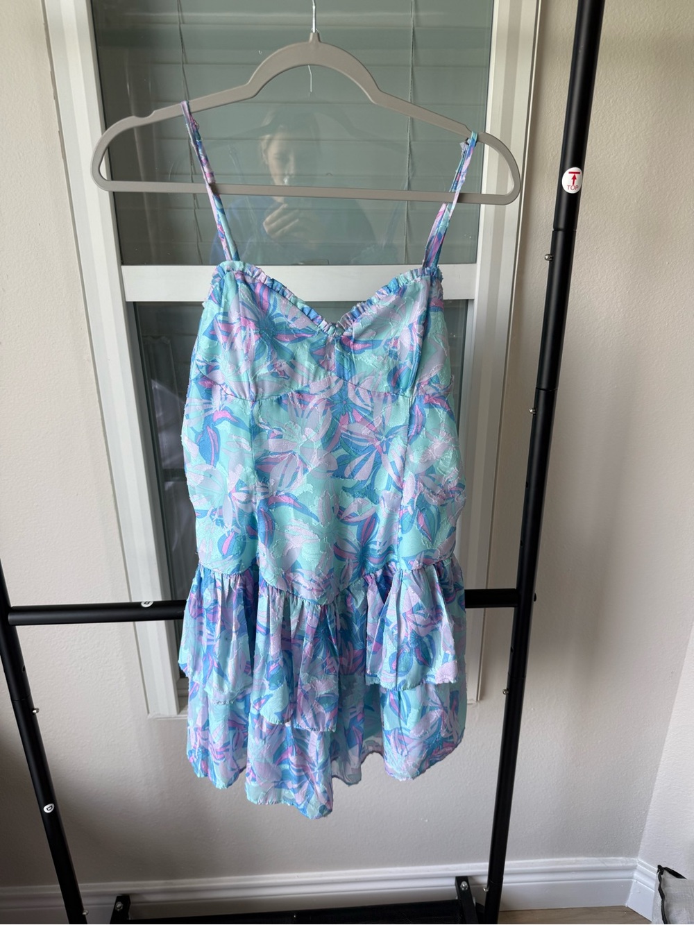 wild fable Mint Smocked Dress with Lavender & Pink Floral Trim - Picture 1 of 7